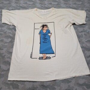 Vintage Listen Honey Top Womens One Size Made In USA Short Sleeve Single Stitch